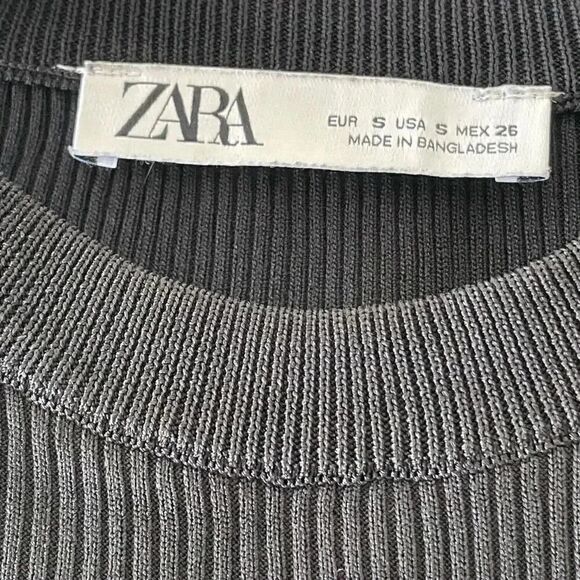 ZARA Viscose Blend Fitted tank top ribbed, jersey SZ S #1682 - Picture 10 of 11